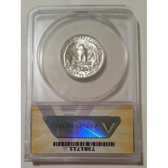 1964 D Washington Quarter MS64 ANACS - Picture 2 of 2